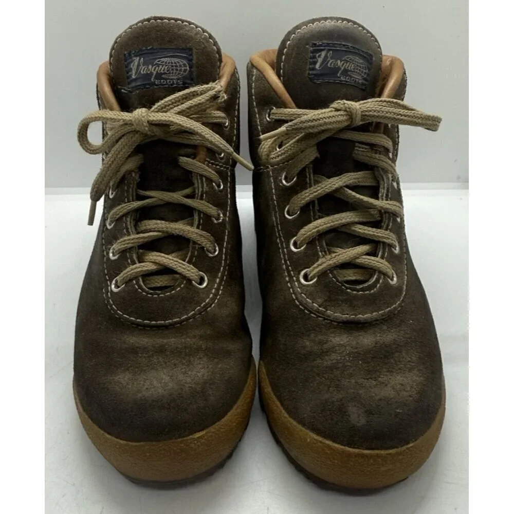 VTG Vasque Skywalk 7546 Men’s Sz 7.5 Waterproof Hiking Boots Brown Suede Lace Up